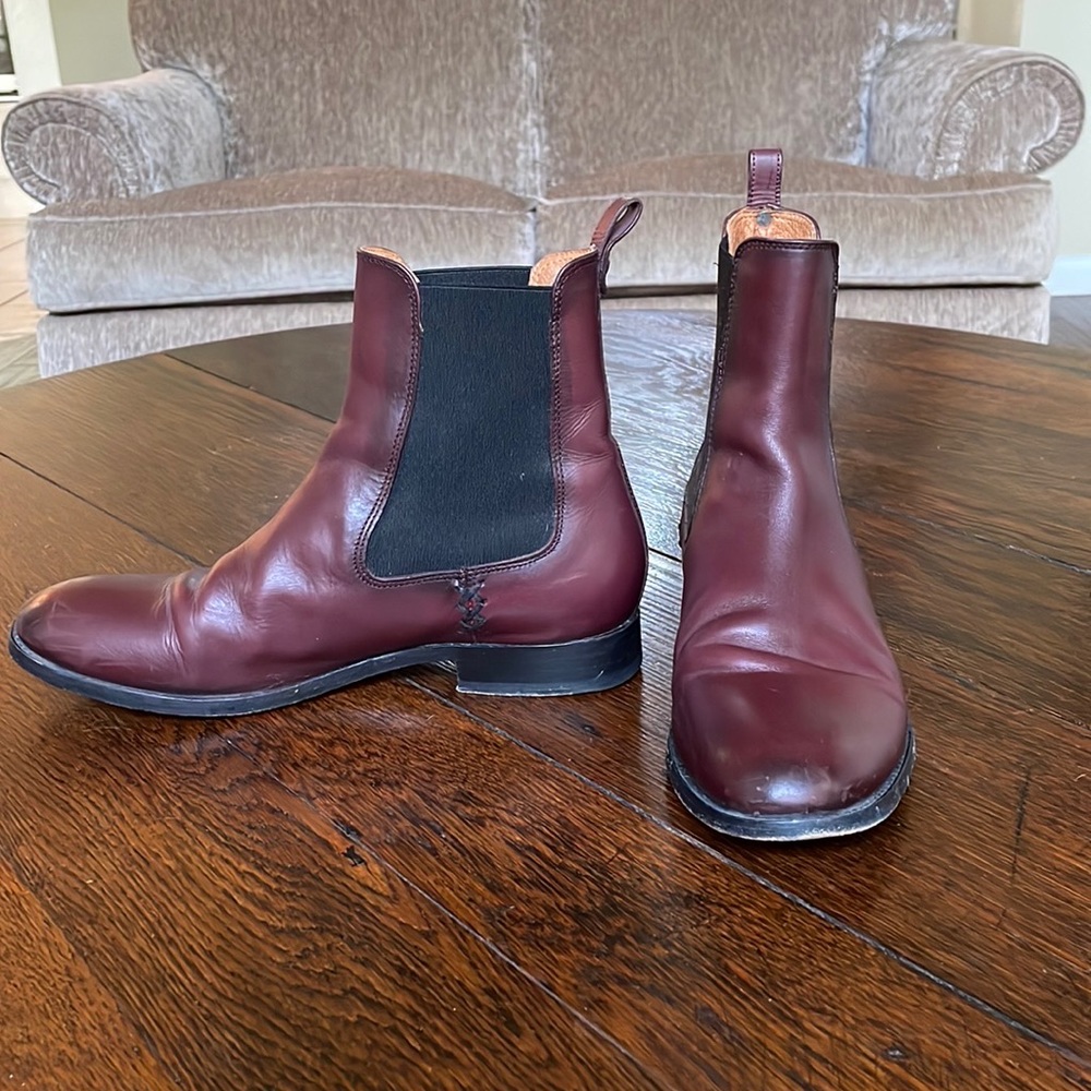 Reddish brown Frye boots